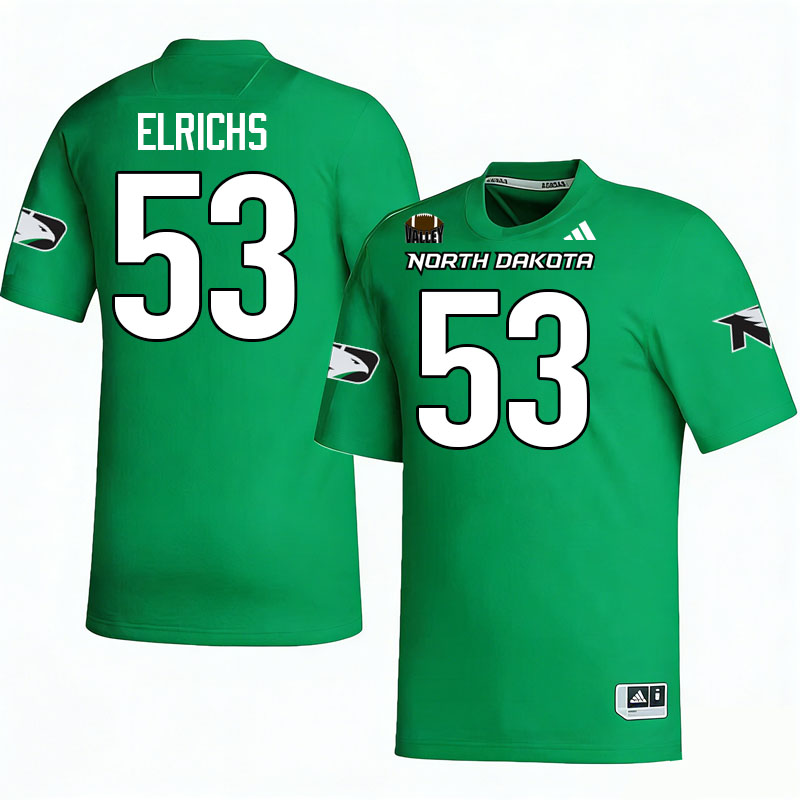 North Dakota Fighting Hawks #53 C.J. Elrichs College Football Jerseys,Uniforms-Green